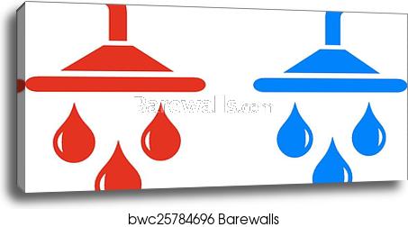 453x252 Hot Cold Water Icon, Canvas Print Barewalls Posters Prints