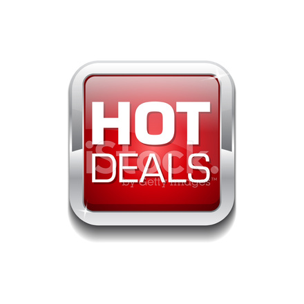 440x440 Hot Deals Red Vector Icon Button Stock Vector