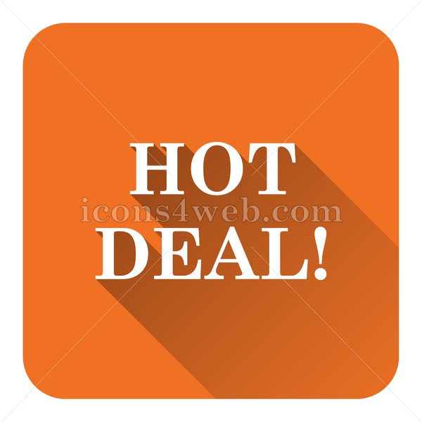600x600 Hot Deal Flat Icon With Long Shadow Vector