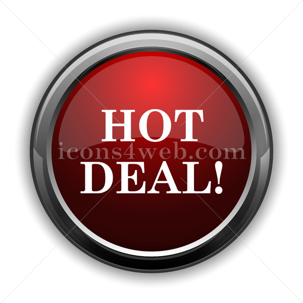 600x600 Hot Deal Icon Red Glossy Web Icon With Shaddow