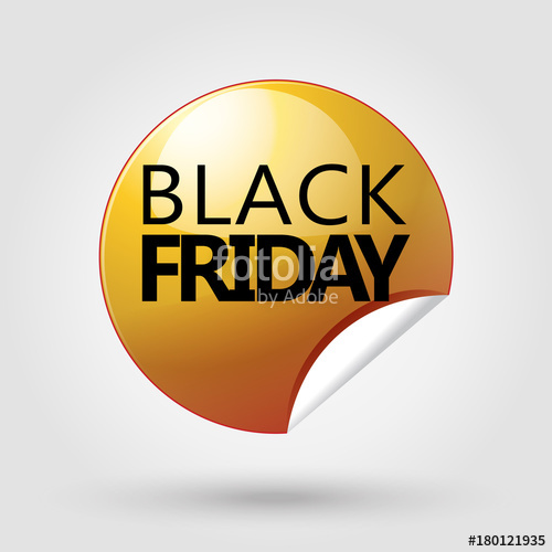 500x500 Black Friday Sales Hot Deal Icon Concept Promo Sign, Label, Gold