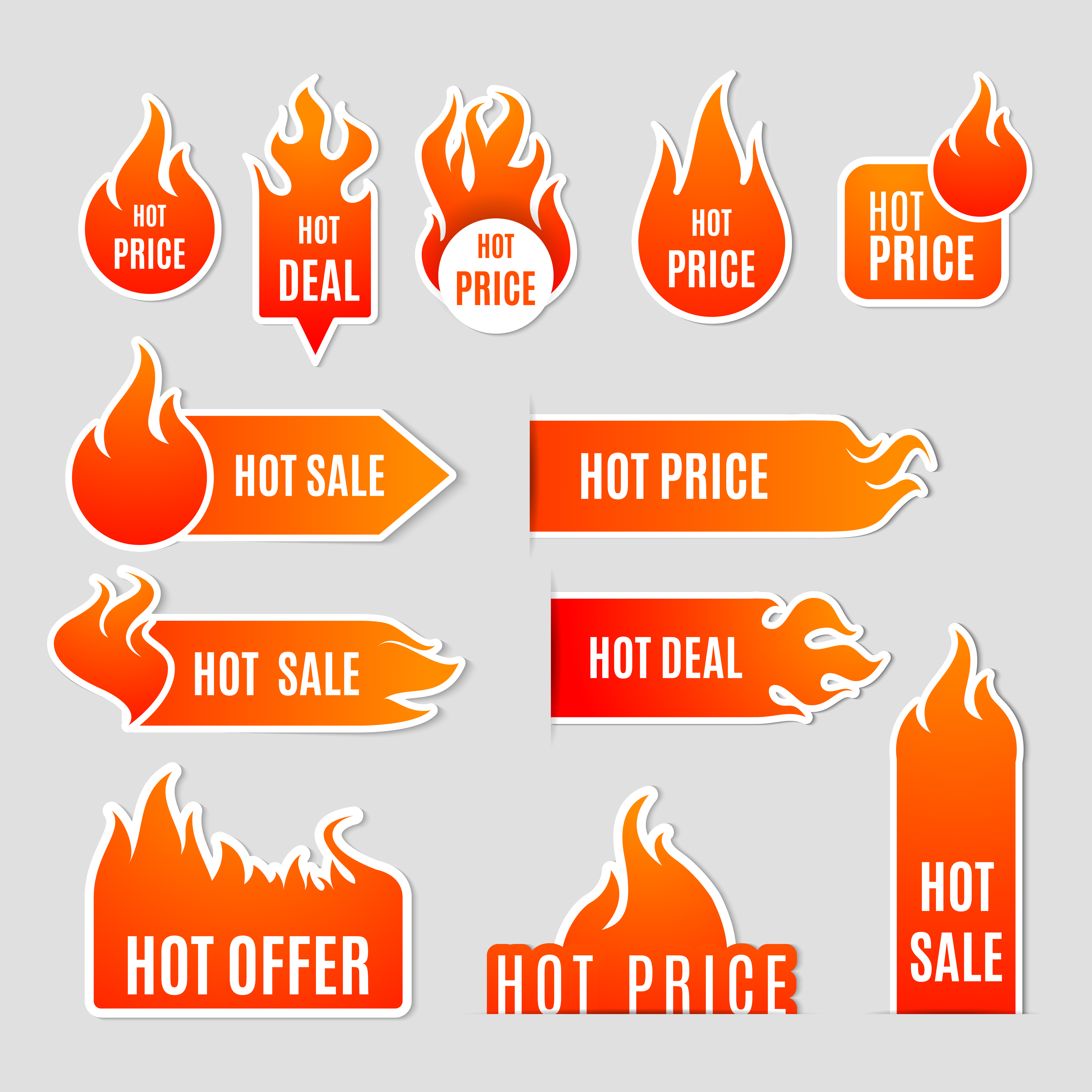 4500x4500 Fire Sale Flat Icon Set