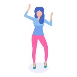 256x256 Girl Icon Of Flat Style