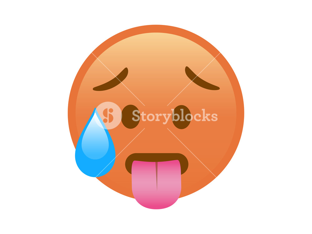 1000x750 The Isolated Red Feeling Hot Face With Tongue Out Icon And Blue
