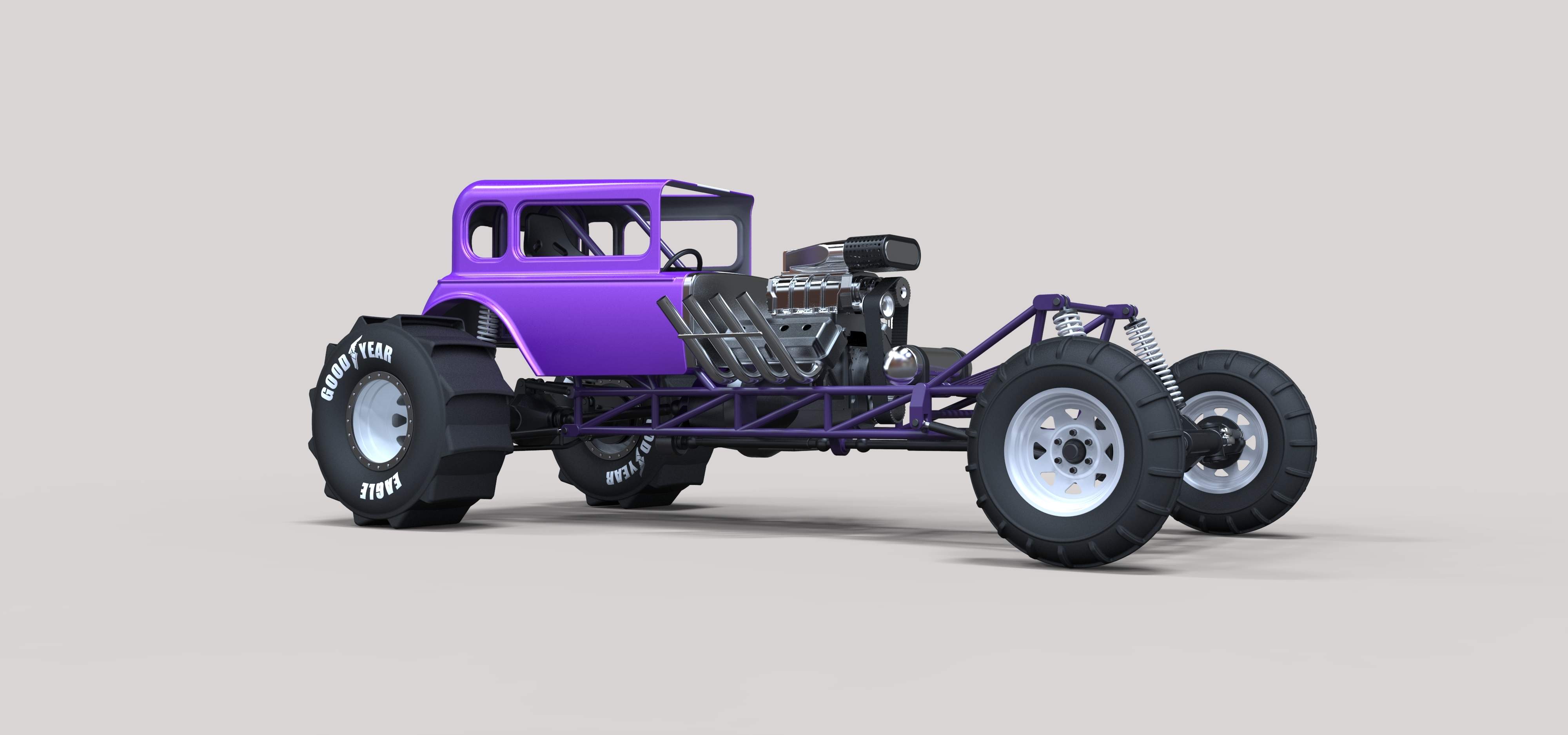 4000x1875 Mud Dragster Hot Rod Model