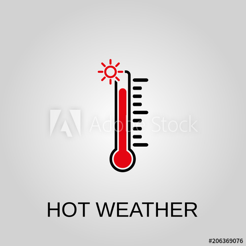 500x500 Hot Weather Icon Hot Weather Symbol Flat Design Stock