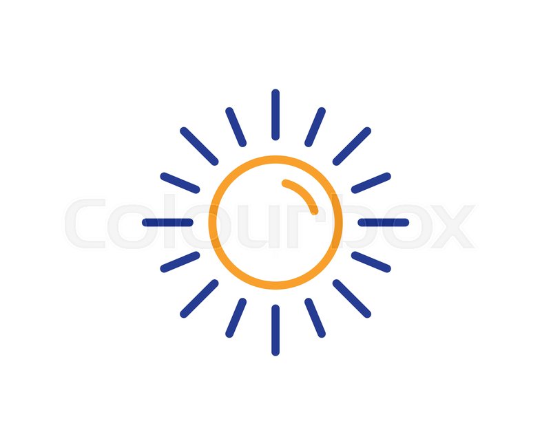 800x647 Sun Line Icon Hot Weather Sign Stock Vector Colourbox