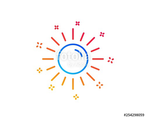 500x405 Sun Line Icon Hot Weather Sign Summer Symbol Gradient Design