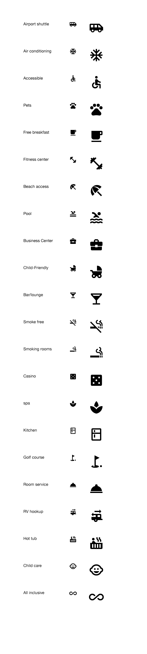 479x2124 Hotel Amenities Icon Set
