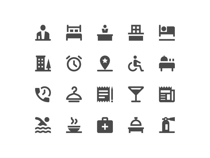 800x600 Hotel Amenities Icon Set Dribbble Ui