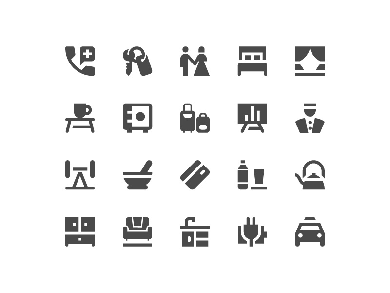 800x600 Hotel Amenities Icon Set