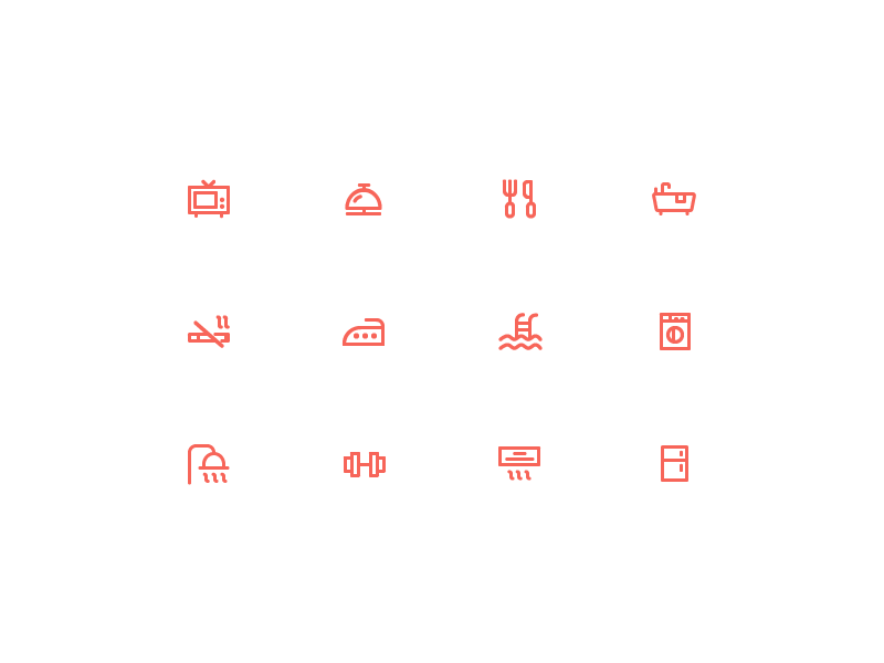 800x600 Hotel Amenities Icons
