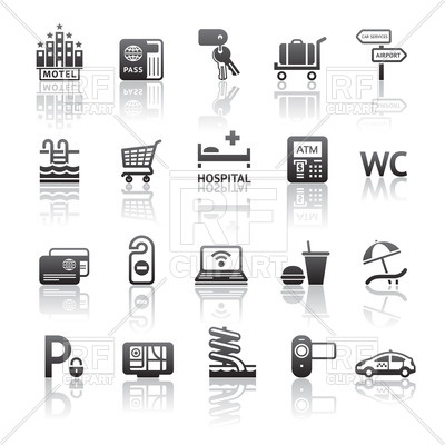 400x400 Hotel And Motel Services And Amenities Icons Set Vector Image