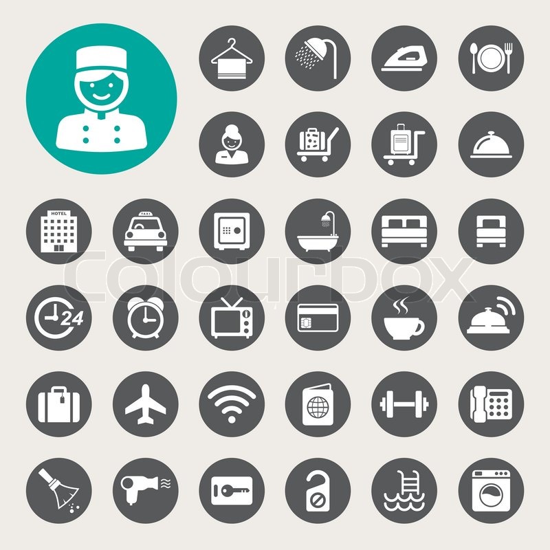 800x800 Hotel And Travel Icon Set,illustration Stock Vector Colourbox