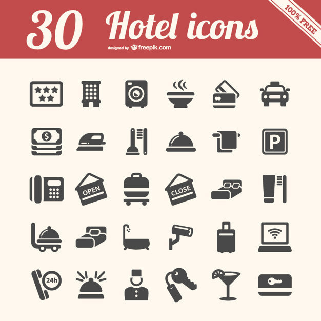 626x626 Hotel Icons Pack Vector Free Download