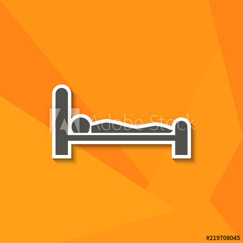 500x500 Hotel Bed Icon, Vector Sign, Pictogram Isolated On White