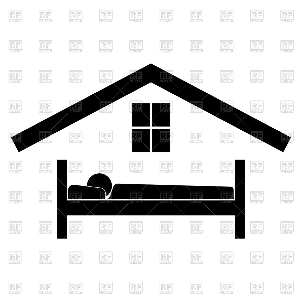 1200x1200 Man In Bed Hotel Icon Vector Image Of Architecture, Buildings