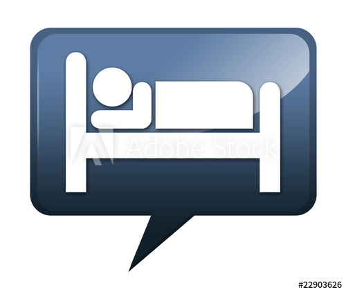500x422 Speech Bubble Shaped Icon Hotel Bed Symbol