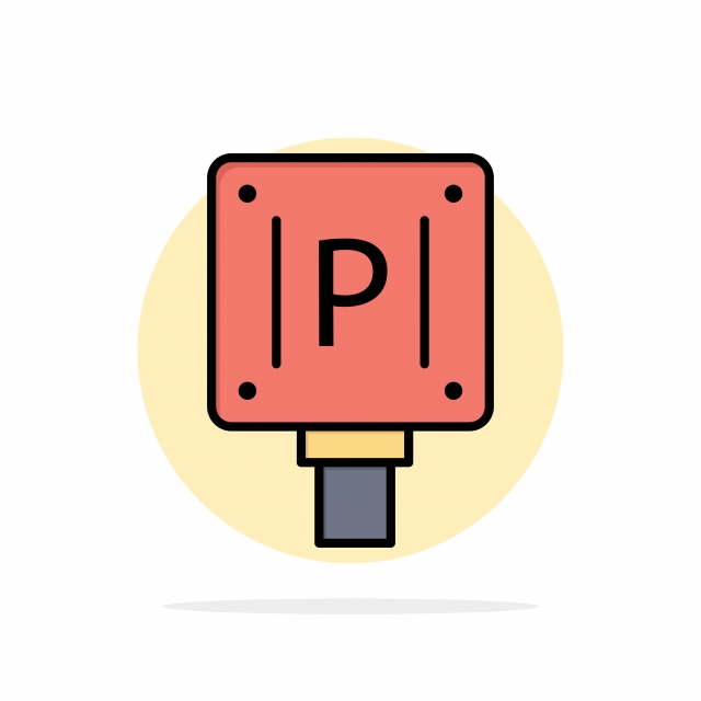 640x640 Parking Board Sign Hotel Abstract Circle Background Flat Colo