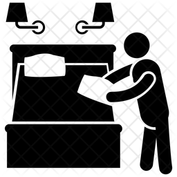 256x256 Hotel Room Icon Of Glyph Style