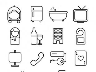 310x233 Hotel Room Line Icons Free Vector Free Icon Packs Ui Download