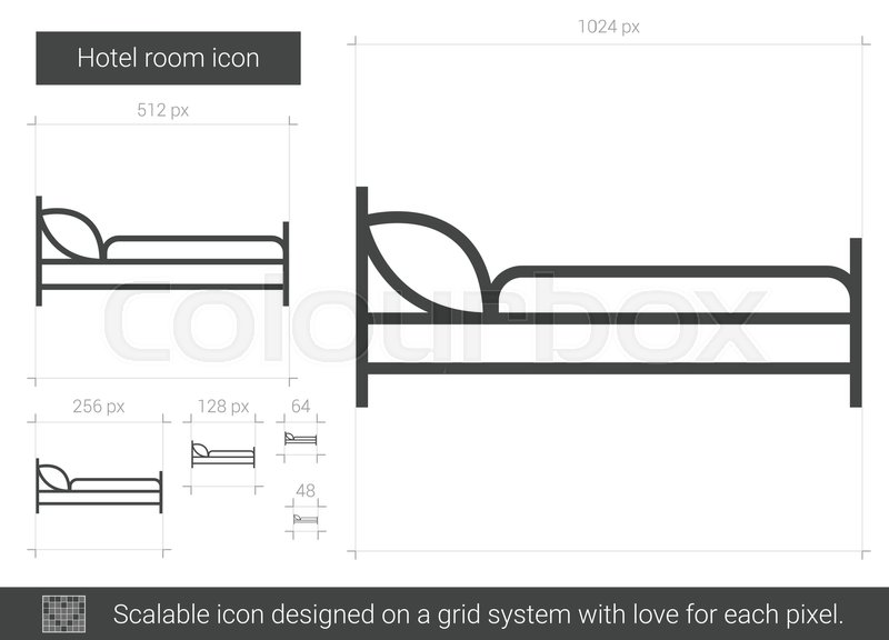 800x576 Hotel Room Vector Line Icon Isolated Stock Vector Colourbox