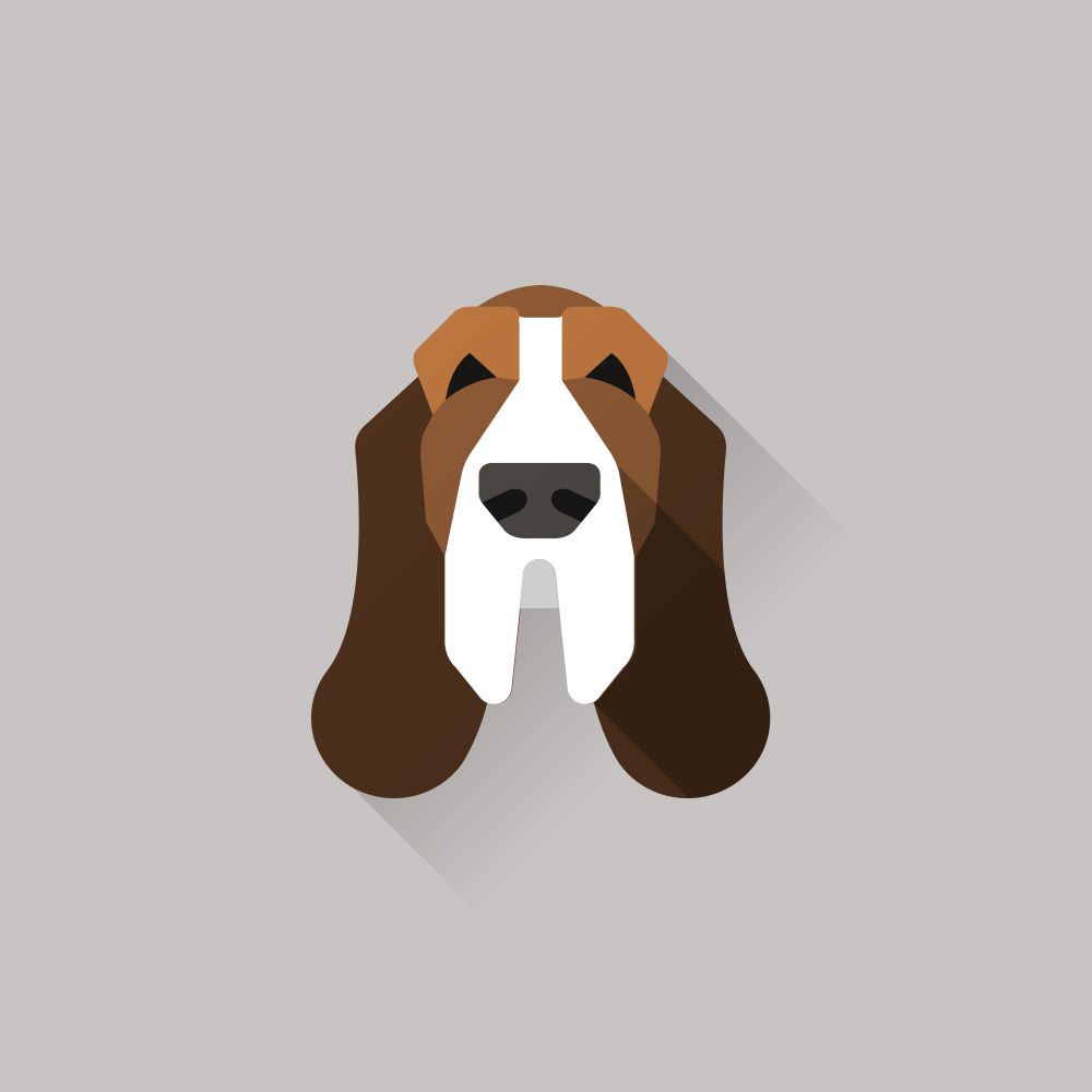1000x1000 A Basset Hound Dog Icon