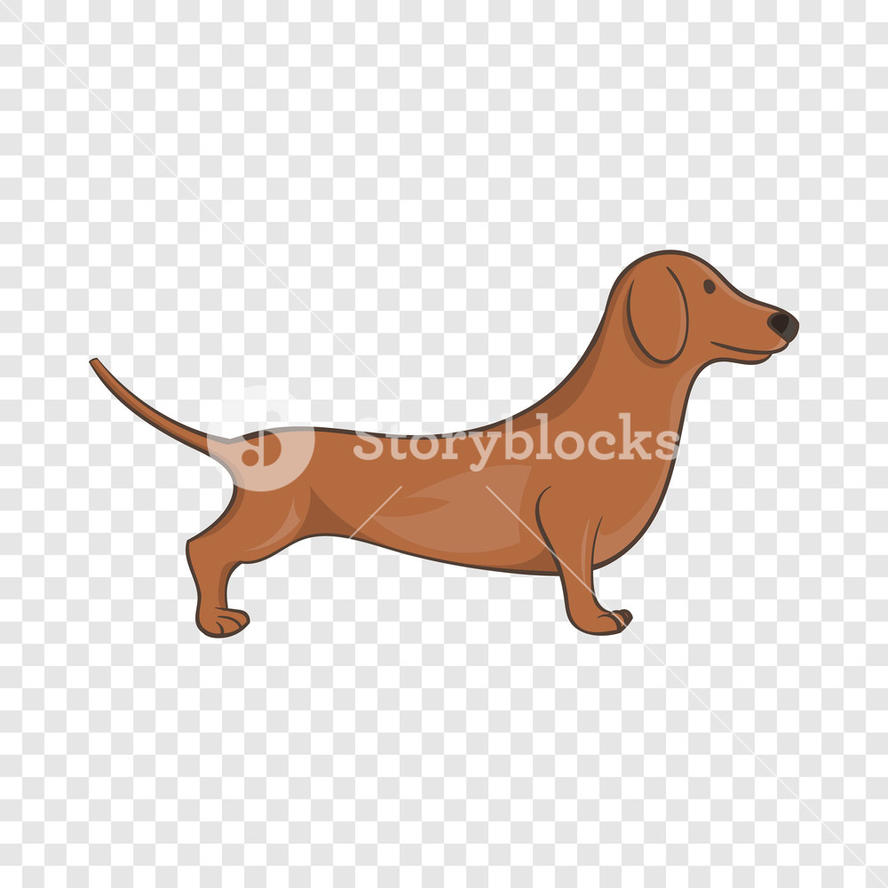 1000x1000 Brown Dachshund Dog Icon In Cartoon Style On A Background For Any
