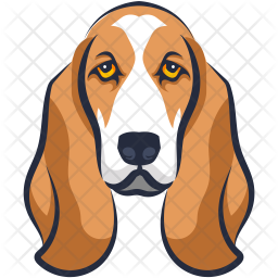 256x256 Basset Hound Icon Of Colored Outline Style