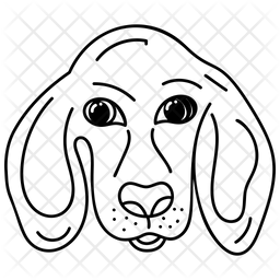 256x256 Basset Hound Icon Of Line Style