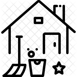 256x256 Home Deep Cleaning Icon Of Line Style