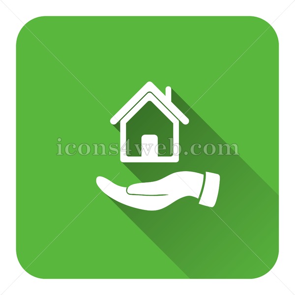 Hand Holding House Flat Icon With Long Shadow Vector 600x600 Hand Holding House Flat Icon With Long Shadow Vector