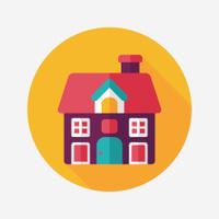 Building House Flat Icon With Long Stock Vector 200x200 Building House Flat Icon With Long Stock Vector