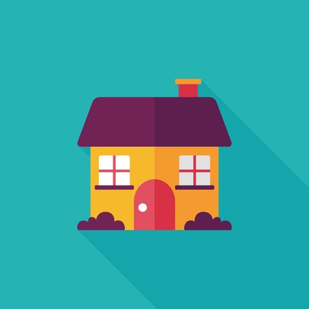 Building House Flat Icon With Long Royalty Free 450x450 Building House Flat Icon With Long Royalty Free