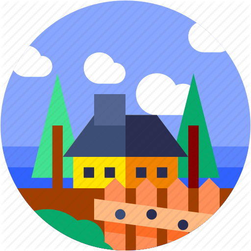 Circle, Flat Icon, House, Landscape, Trees, Village Icon 512x512 Circle, Flat Icon, House, Landscape, Trees, Village Icon