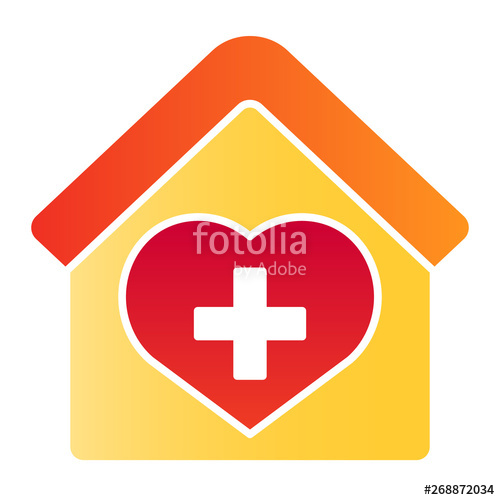 Clinic Flat Icon House With Heart Color Icons In Trendy Flat 500x500 Clinic Flat Icon House With Heart Color Icons In Trendy Flat