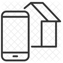 Smart House Icon Of Line Style 256x256 Smart House Icon Of Line Style