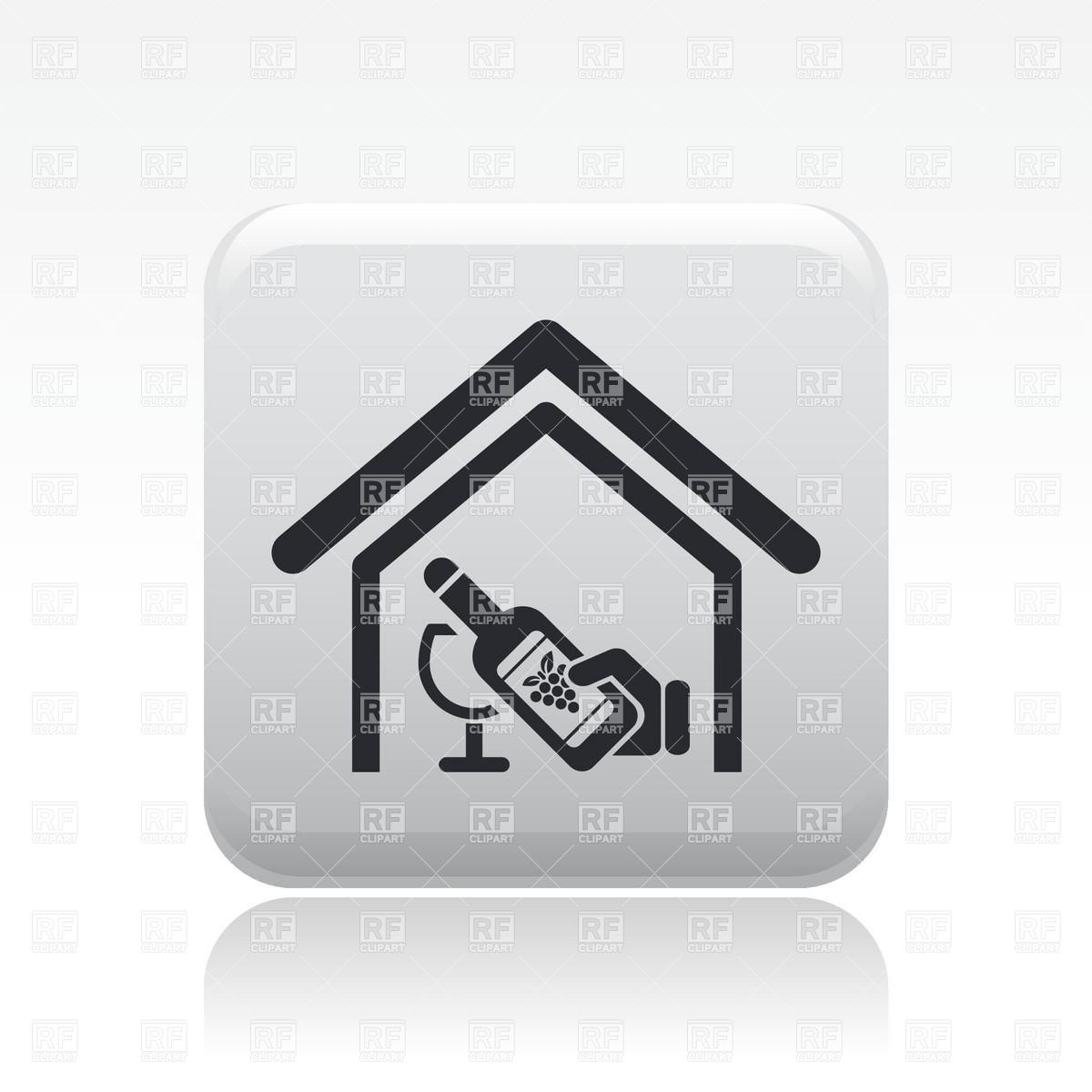 Wine Cellar Icon With Bottle And House 1200x1200 Wine Cellar Icon With Bottle And House