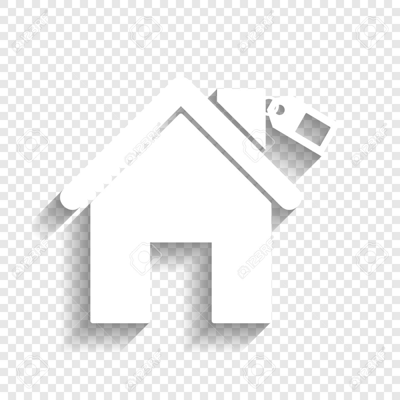 Home Silhouette With Tag Vector White Icon With Soft Shadow 1300x1300 Home Silhouette With Tag Vector White Icon With Soft Shadow