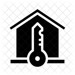 256x256 House Key Icon Of Glyph Style