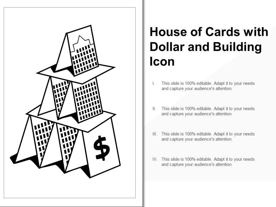 960x720 House Of Cards With Dollar And Building Icon Presentation