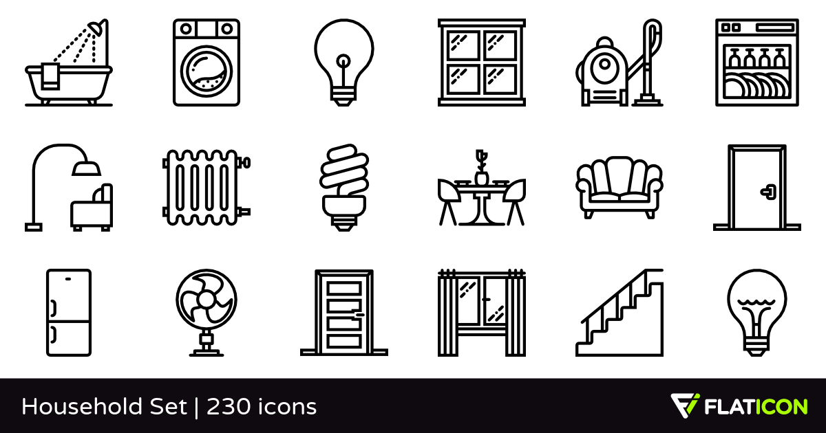 Household Set Free Icons 1200x630 Household Set Free Icons