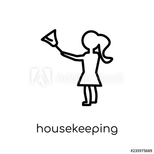 500x500 Housekeeping Icon Trendy Modern Flat Linear Vector Housekeeping