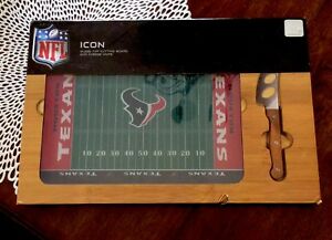 300x217 Houston Texans Icon Glass Top Cutting Board Cheese Knife Tray