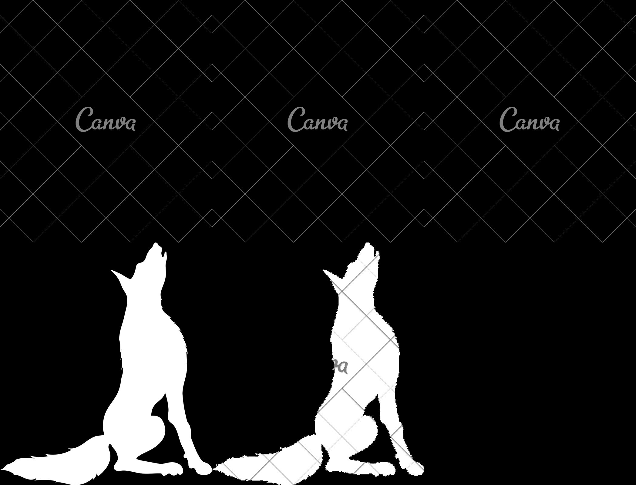 2097x1600 Silhouette Of Howling Wolf Vector Icon Illustration