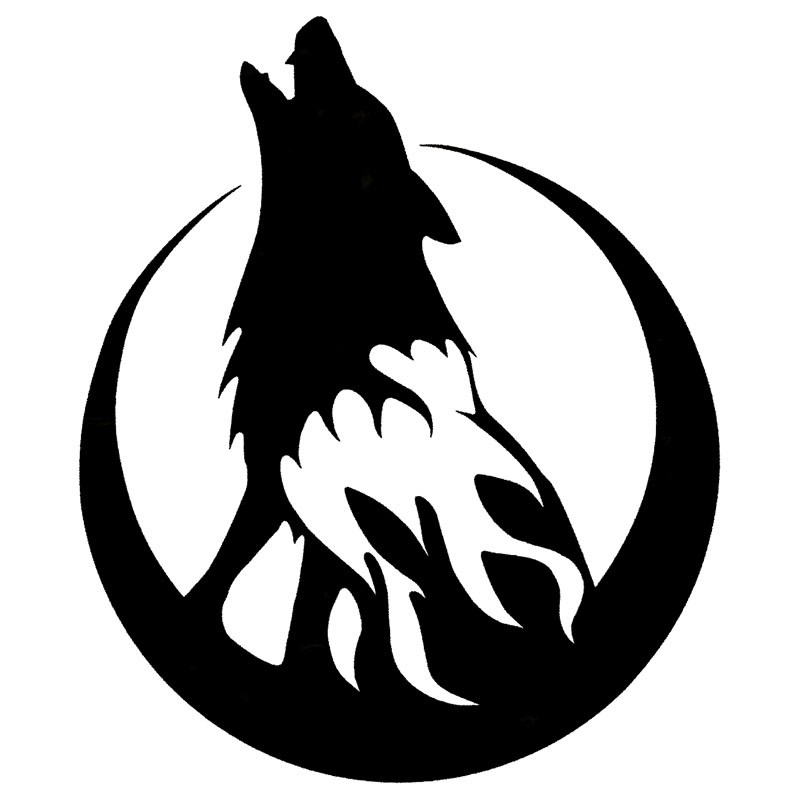 800x800 Wild Animal Car Sticker Howling Wolf Moon Car Body Decorative