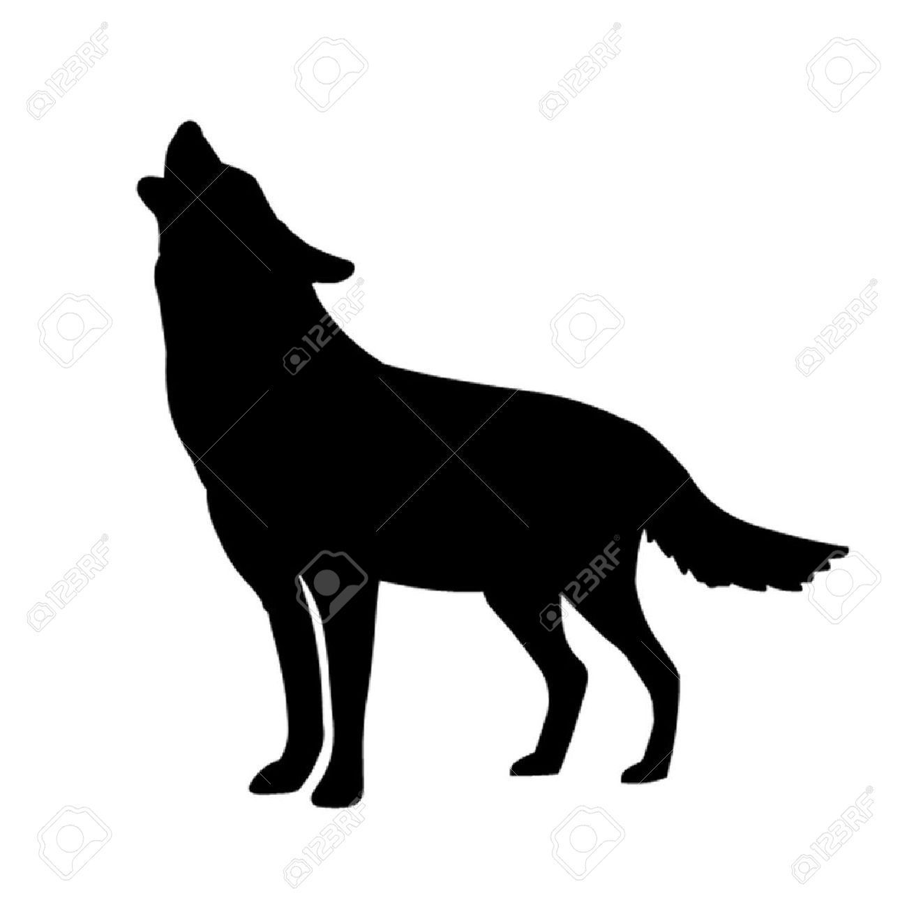 1300x1300 Wolf Howling At The Moon Clipart