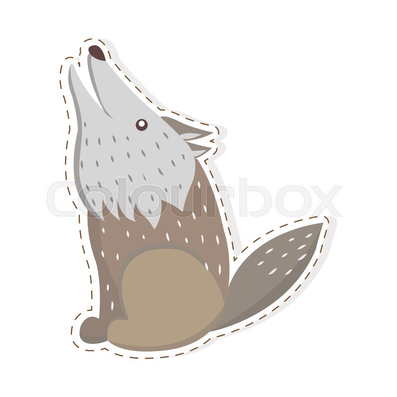 800x800 Cute Funny Grey Howling Wolf Vector Stock Vector Colourbox