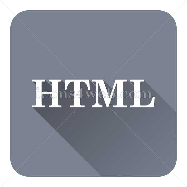 600x600 Html Flat Icon With Long Shadow Vector