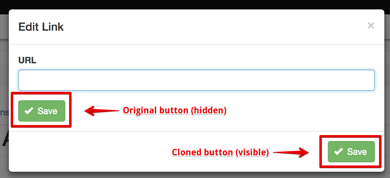 1242x568 Modal Form Action Buttons Show Escaped Icon Html
